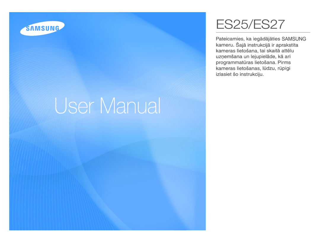 Samsung EC-ES25ZZBASRU, EC-ES25ZZBARRU, EC-ES25ZZBABRU manual ES25/ES27 