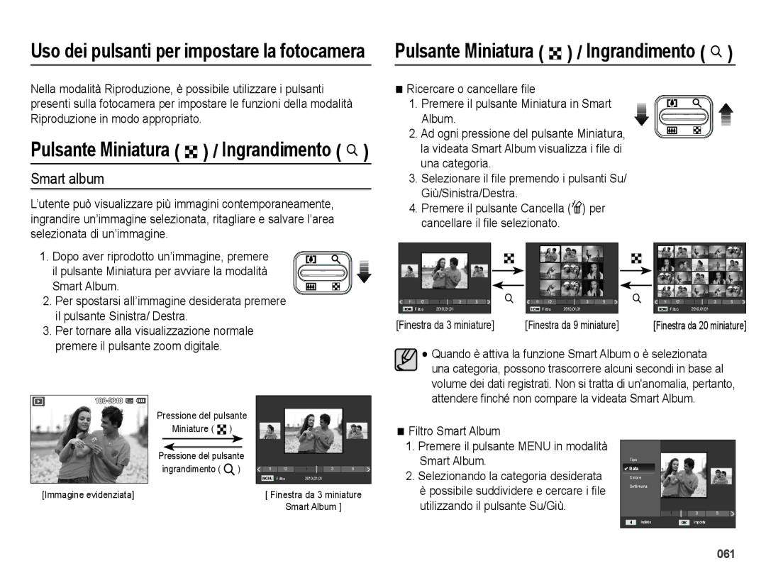 Samsung EC-ES28ZZDAPME, EC-ES28ZZBABE1, EC-ES28ZZDABME Smart album, Attendere finché non compare la videata Smart Album 