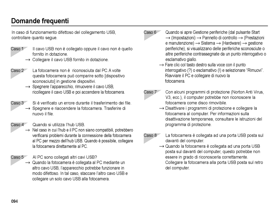 Samsung EC-ES28ZZBABE1, EC-ES28ZZDABME, EC-ES28ZZDAPME, EC-ES28ZZDAEME, EC-ES28ZZDASME manual Domande frequenti 