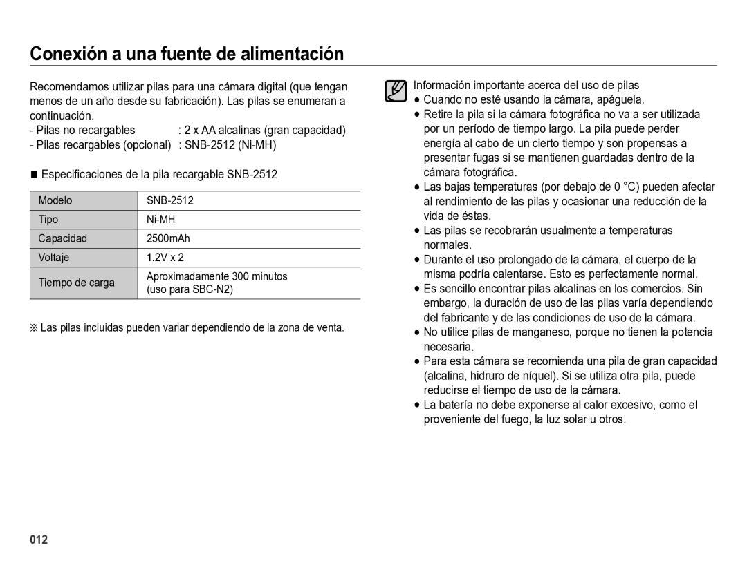 Samsung EC-ES28ZZBABE1 manual Conexión a una fuente de alimentación 