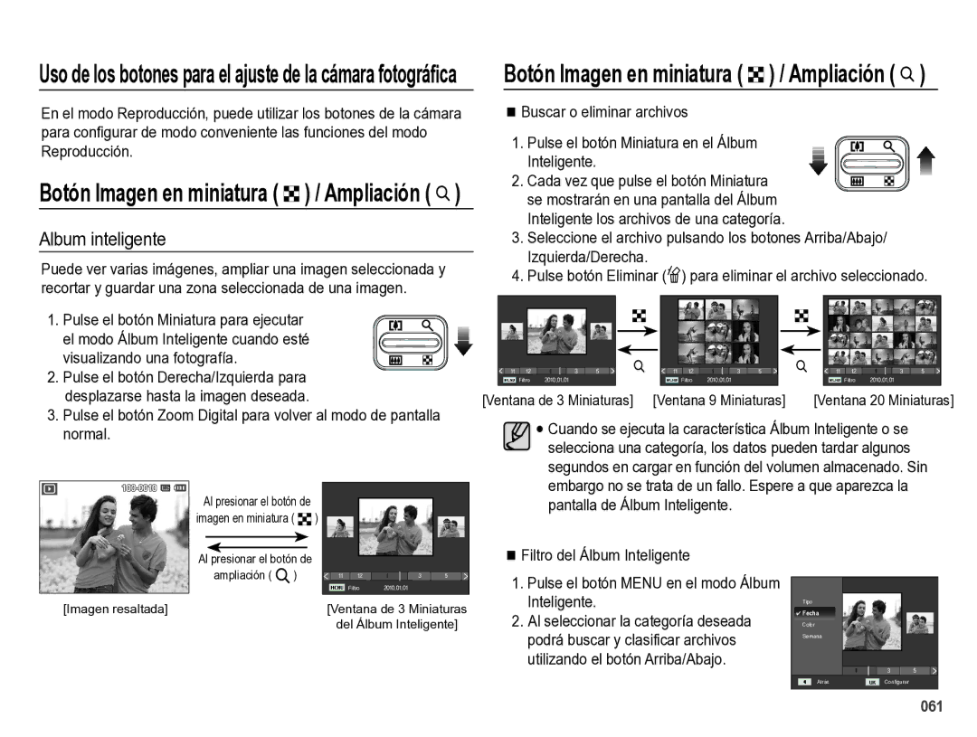 Samsung EC-ES28ZZBABE1 manual Album inteligente, Desplazarse hasta la imagen deseada 