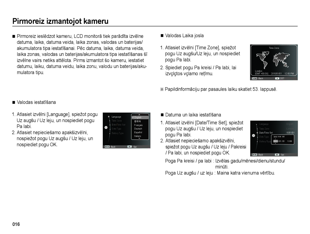 Samsung EC-ES28ZZBABE2, EC-ES28ZZBASE2 Pirmoreiz izmantojot kameru, Poga Uz augšu / uz leju Maina katra vienuma vērtību 