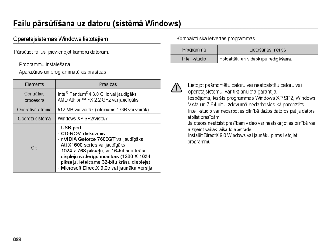 Samsung EC-ES28ZZBABE2, EC-ES28ZZBASE2 Failu pārsūtīšana uz datoru sistēmā Windows, Operētājsistēmas Windows lietotājiem 