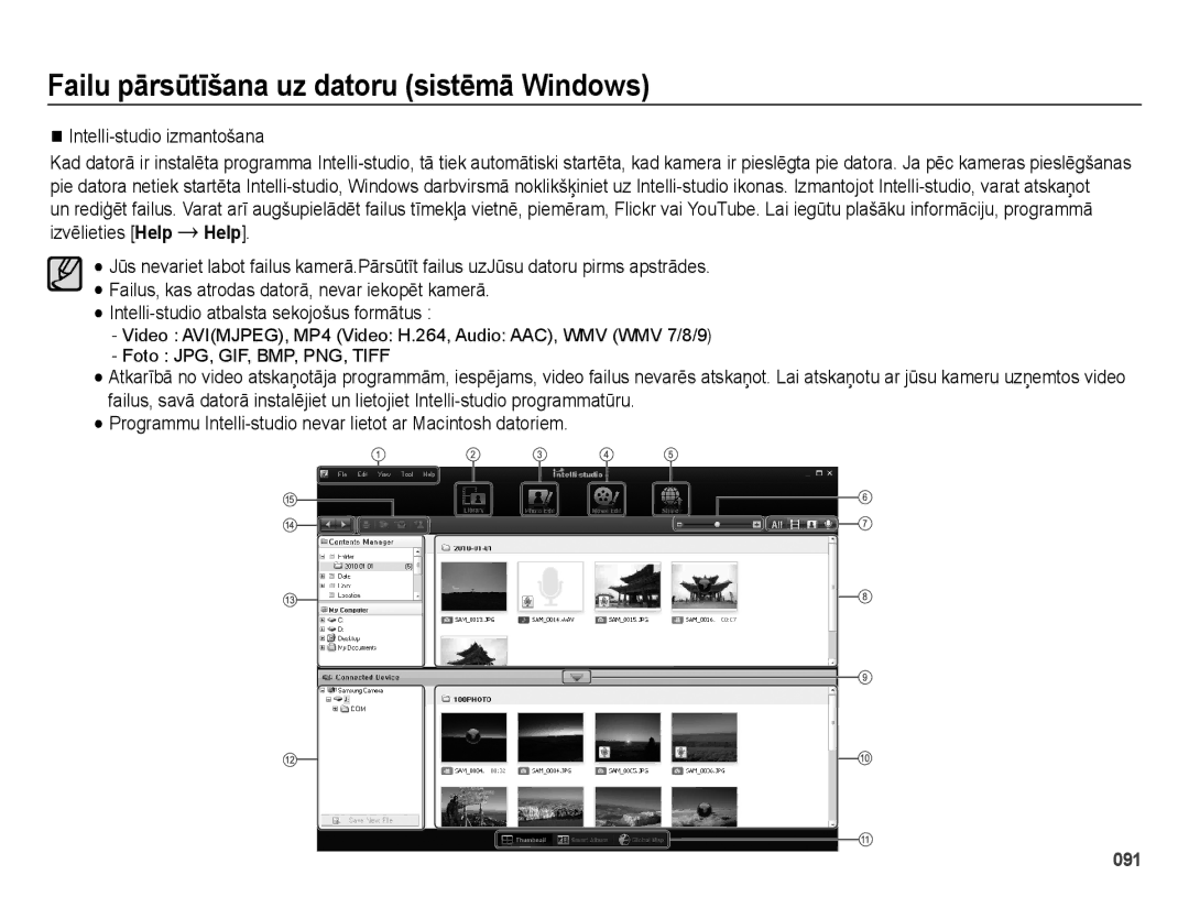 Samsung EC-ES28ZZBASE2, EC-ES28ZZBABE2 manual Intelli-studio izmantošana, Izvēlieties Help 