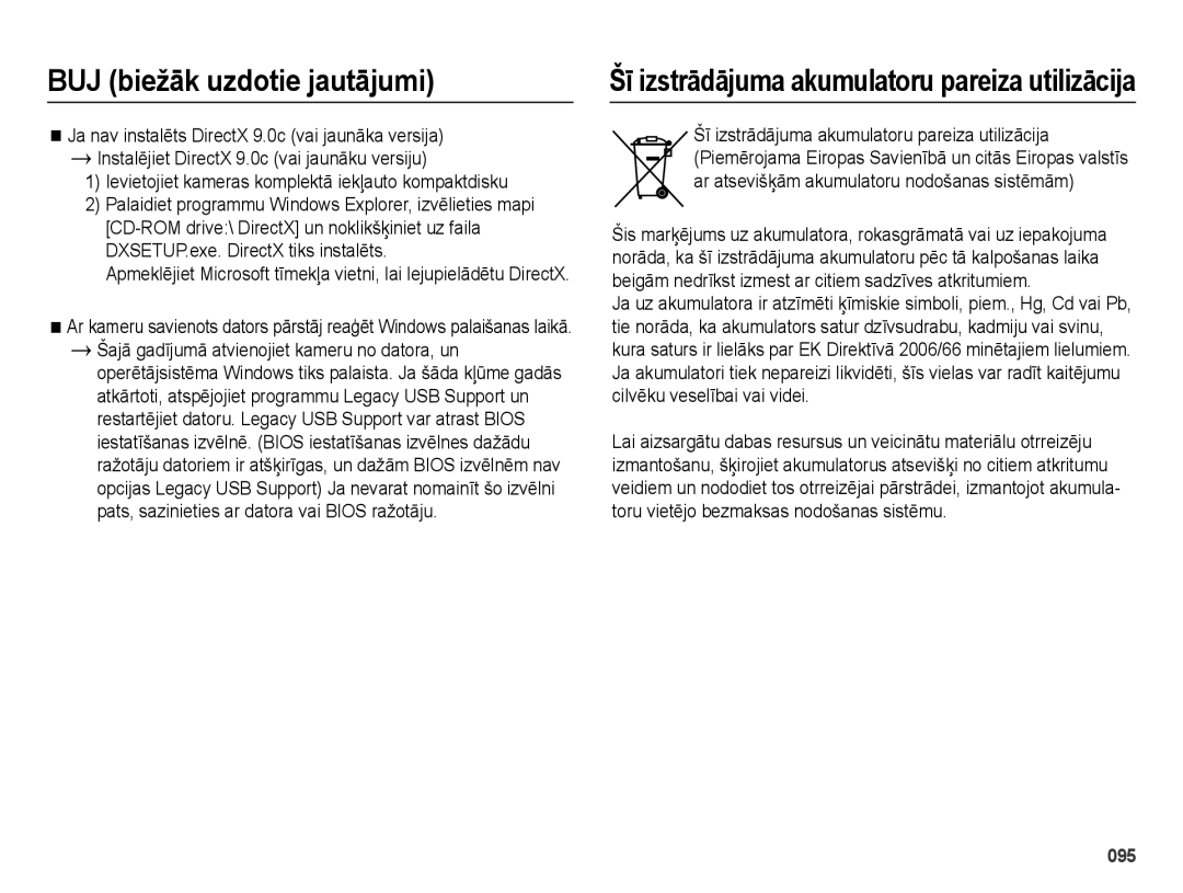 Samsung EC-ES28ZZBASE2, EC-ES28ZZBABE2 manual Šī izstrādājuma akumulatoru pareiza utilizācija 