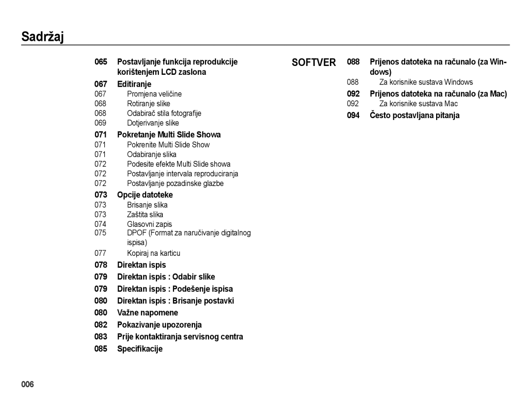 Samsung EC-ES28ZZBABE3, EC-ES28ZZBASE3 manual Softver 