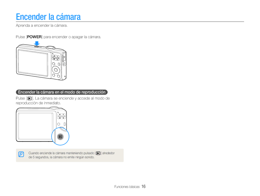 Samsung EC-ES30ZZBASE1, EC-ES30ZZBABE1, EC-ES30ZZBASE3, EC-ES30ZZBABE3 Encender la cámara en el modo de reproducción 