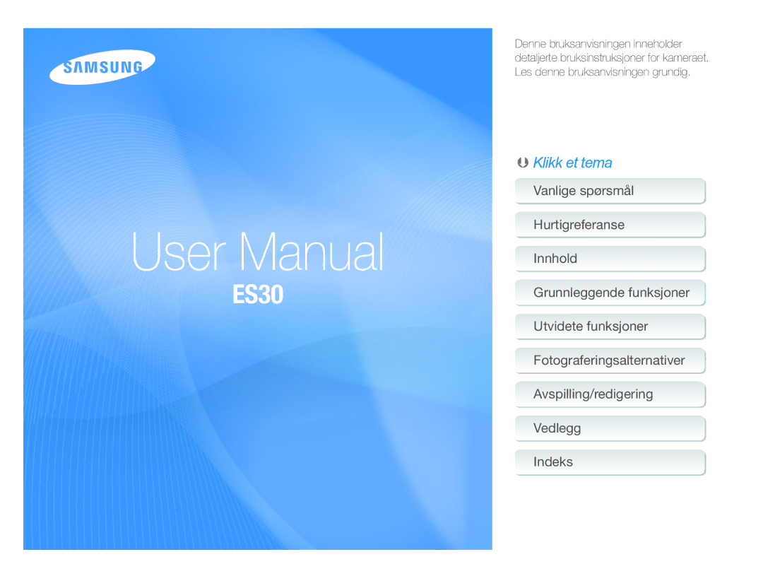 Samsung EC-ES30ZZBASE2, EC-ES30ZZBABE3, EC-ES30ZZBABE2, EC-ES30ZZBAPE2 manual 