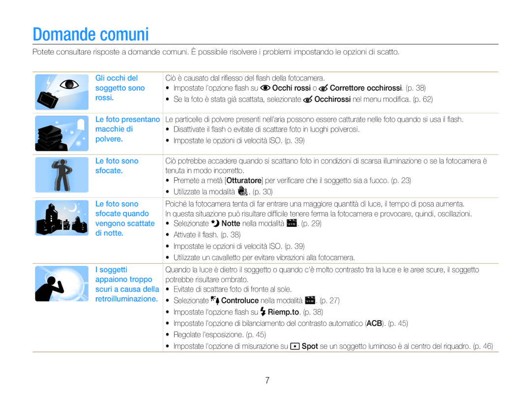 Samsung EC-ES30ZZBASGB, EC-ES30ZZBASE1 manual Domande comuni 