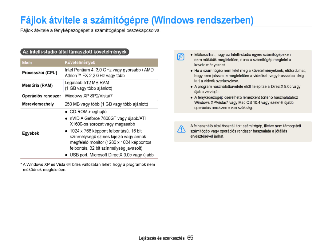 Samsung EC-ES30ZZBASGB, EC-ES30ZZBASE3, EC-ES30ZZBABE3, EC-ES30ZZBASE2 Fájlok átvitele a számítógépre Windows rendszerben 