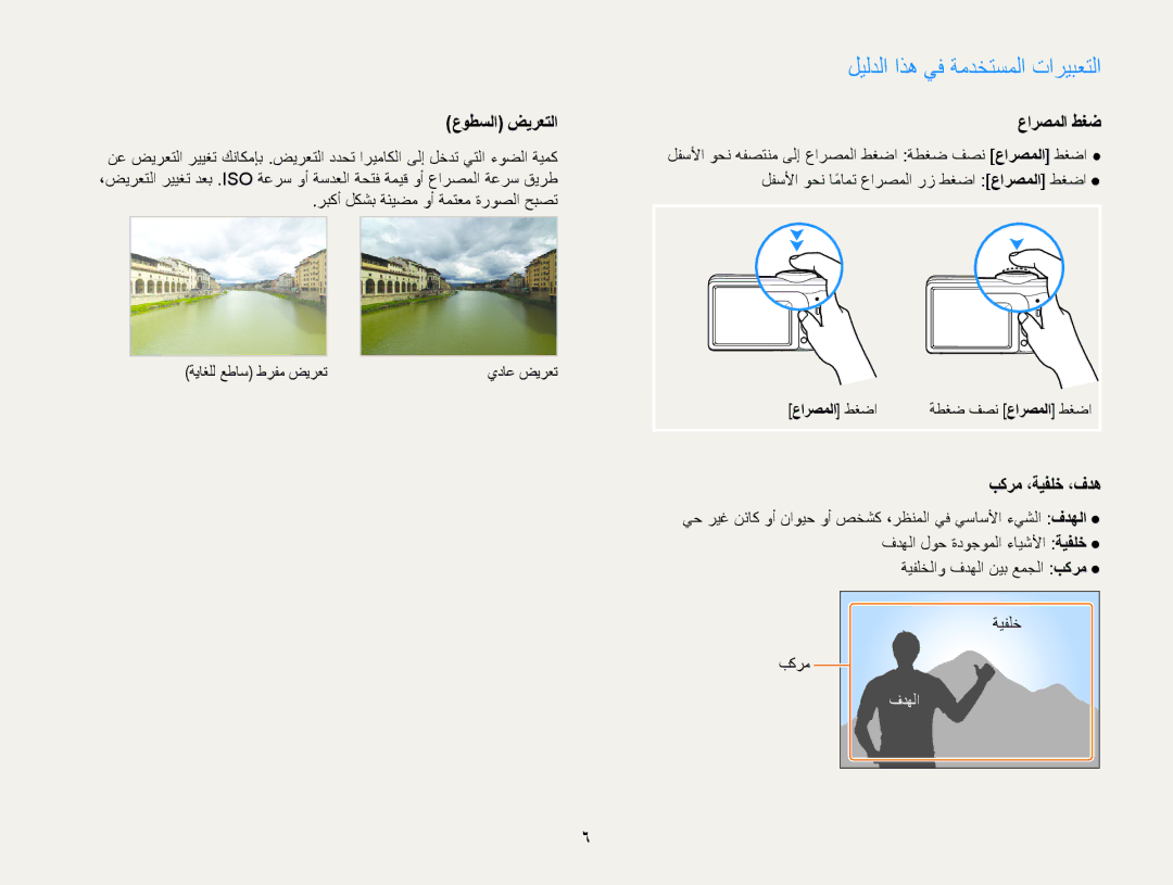 Samsung EC-ES30ZZDAPME, EC-ES30ZZBASZA, EC-ES30ZZBABZA, EC-ES30ZZDAPIR ليلدلا اذه يف ةمدختسملا تاريبعتلا, عوطسلا ضيرعتلا 