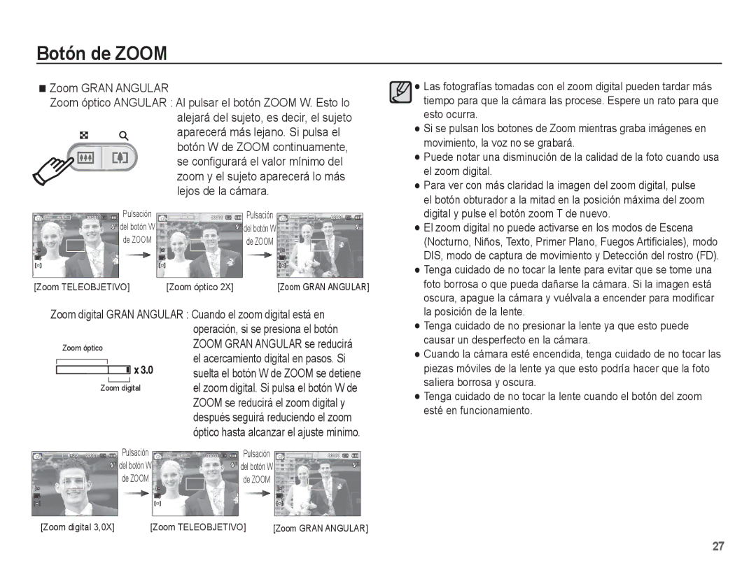 Samsung EC-ES55ZPBP/E1, EC-ES55ZABP/AU, EC-ES55ZABP/E1, EC-ES55ZSBP/E1, EC-ES55ZBBP/E1 Operación, si se presiona el botón 