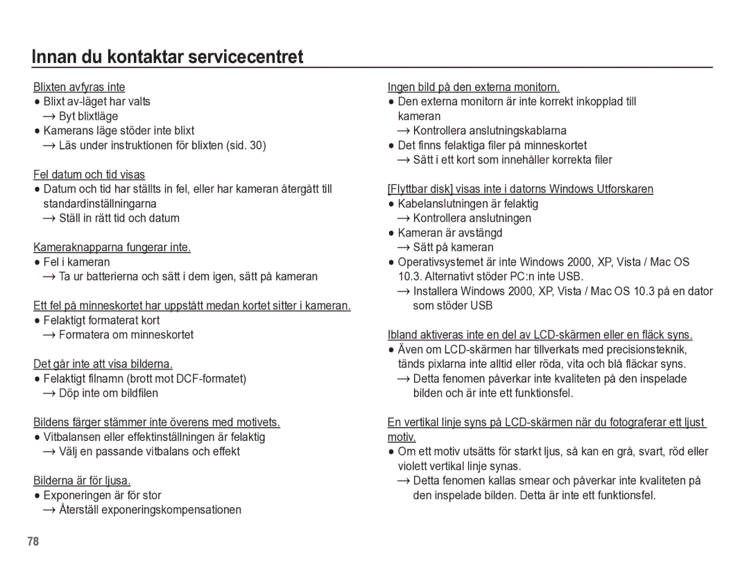 Samsung EC-ES55ZPBP/E2 manual Välj en passande vitbalans och effekt, Bilderna är för ljusa. Exponeringen är för stor 