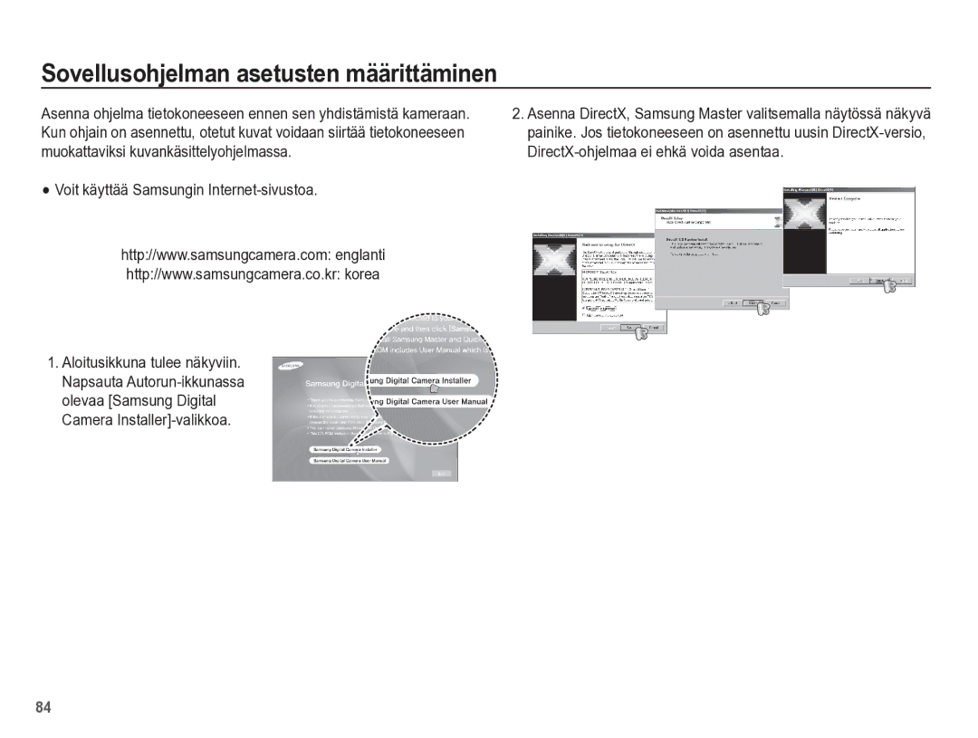 Samsung EC-ES55ZBBP/E2, EC-ES55ZABP/E2 Sovellusohjelman asetusten määrittäminen, Voit käyttää Samsungin Internet-sivustoa 