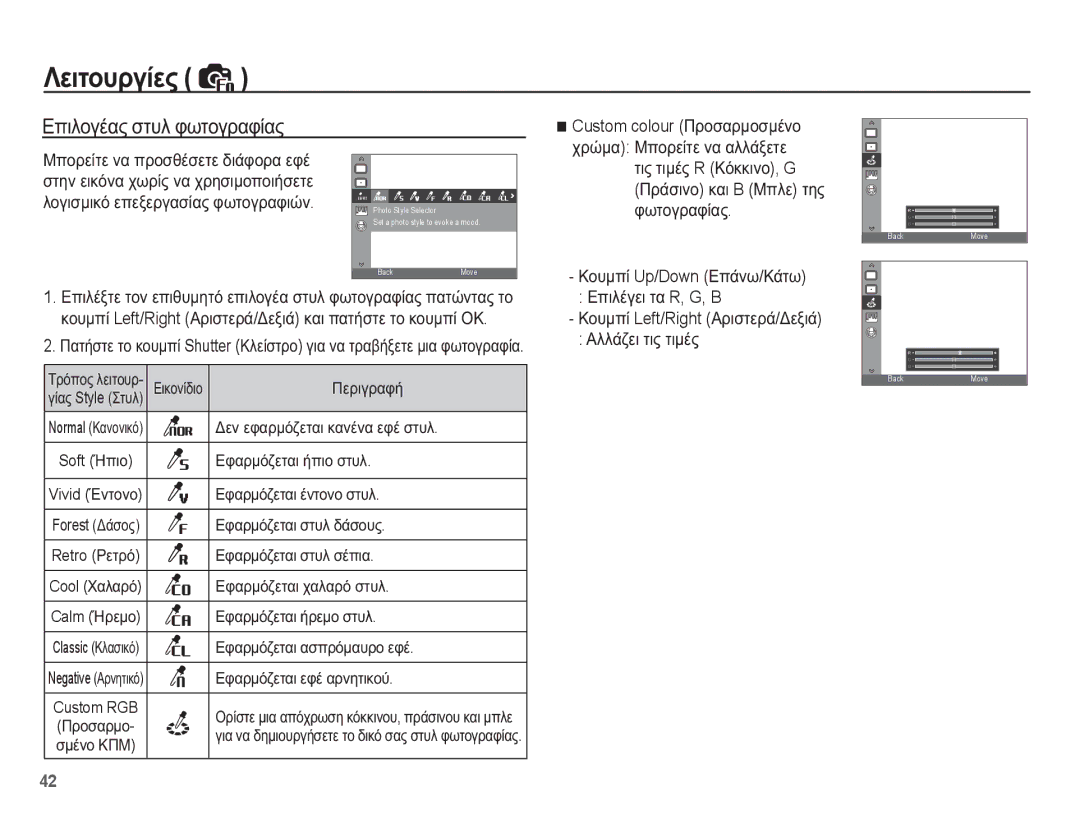 Samsung EC-ES55ZSBP/E3, EC-ES55ZBBP/E3, EC-ES55ZABP/E3, EC-ES55ZPBP/E3, EC-ES55ZABA/E3 manual ǼʌȚȜȠȖȑĮȢ ıĲȣȜ ĳȦĲȠȖȡĮĳȓĮȢ 