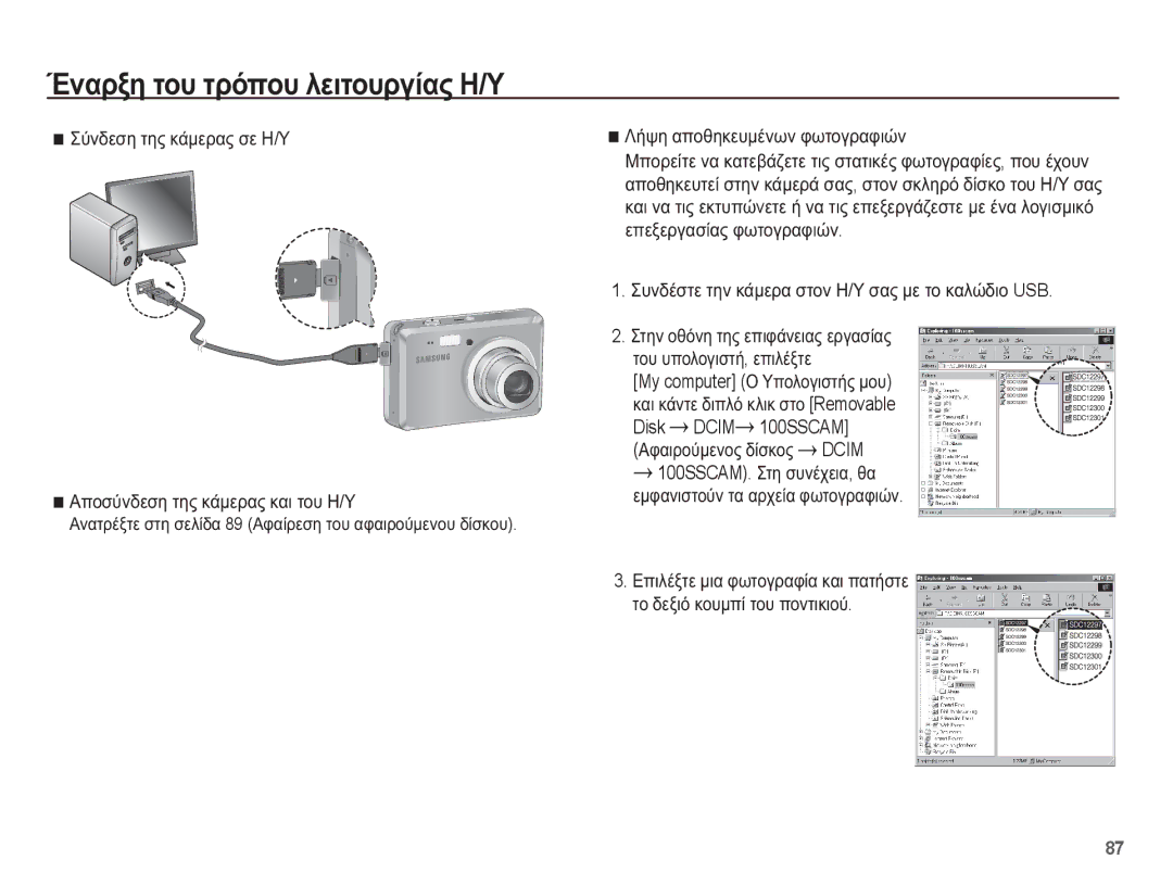 Samsung EC-ES55ZSBP/E3, EC-ES55ZBBP/E3, EC-ES55ZABP/E3 ǱȞĮȡȟȘ ĲȠȣ ĲȡȩʌȠȣ ȜİȚĲȠȣȡȖȓĮȢ Ǿ/Ȋ, ȀȒȥȘ ĮʌȠșȘțİȣȝȑȞȦȞ ĳȦĲȠȖȡĮĳȚȫȞ 