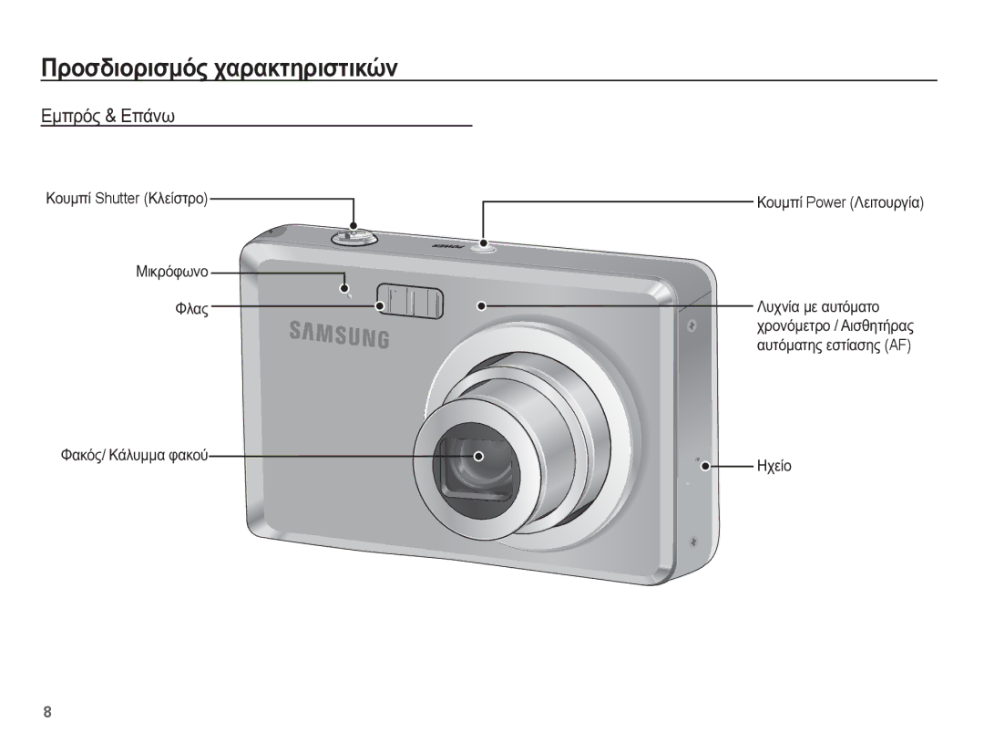 Samsung EC-ES55ZABA/E3, EC-ES55ZBBP/E3, EC-ES55ZABP/E3, EC-ES55ZPBP/E3 ȆȡȠıįȚȠȡȚıȝȩȢ ȤĮȡĮțĲȘȡȚıĲȚțȫȞ, ǼȝʌȡȩȢ & ǼʌȐȞȦ, ǾȤİȓȠ 