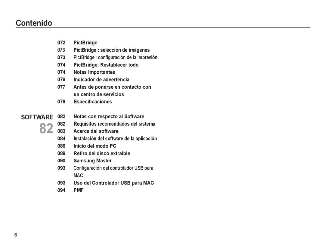 Samsung EC-ES60ZZBPAE1, EC-ES60ZZBPPE1, EC-ES60ZZBPBE1, EC-ES60ZZBPAPA, EC-ES60ZZBPRE1 manual Software 