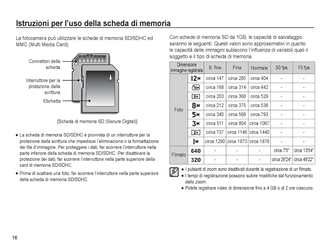 Samsung EC-ES60ZZBPAIT, EC-ES60ZZBPPE1, EC-ES60ZZBPBE1, EC-ES60ZZBPRIT, EC-ES60ZZBPBIT manual ﬁne Fine Normale 30 fps 15 fps 