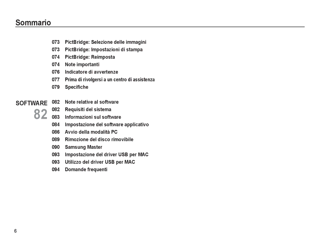 Samsung EC-ES60ZZBPBE1, EC-ES60ZZBPPE1, EC-ES60ZZBPRIT, EC-ES60ZZBPBIT, EC-ES60ZZBPPIT, EC-ES60ZZBPAIT manual Software 