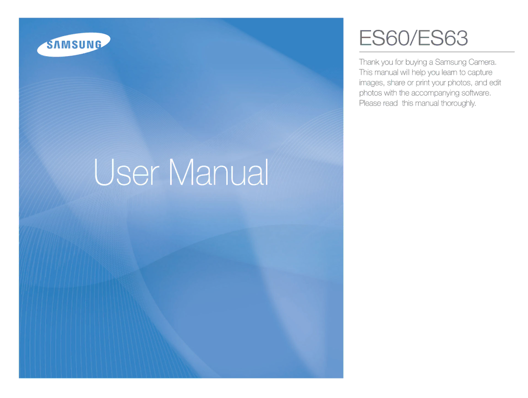 Samsung EC-ES60ZZBPPE1, EC-ES63ZZBPAE1, EC-ES60ZZBPBE1, EC-ES60ZZBPAE1, EC-ES60ZZBPRIT, EC-ES60ZZBPBIT, EC-ES60ZZBPPIT manual 