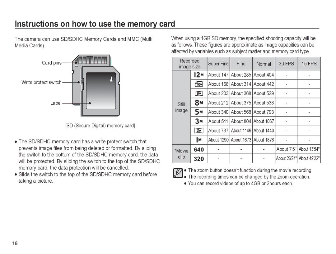 Samsung EC-ES60ZZBPPSA, EC-ES63ZZBPAE1, EC-ES60ZZBPPE1, EC-ES60ZZBPBE1, EC-ES60ZZBPAE1, EC-ES60ZZBPRIT manual About Movie 