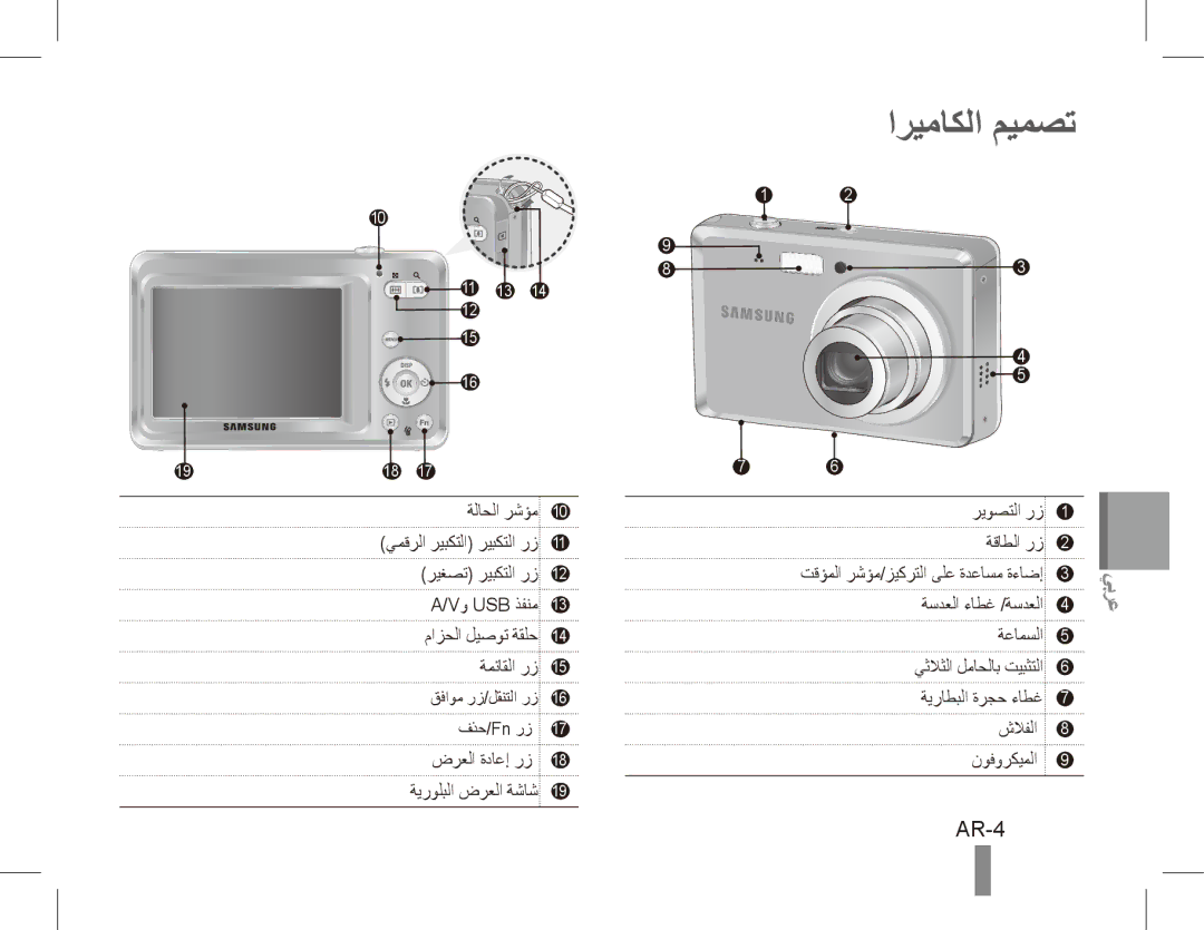 Samsung EC-ES60ZZBPBE3, EC-ES63ZZBPAE1, EC-ES60ZZBPPE1, EC-ES60ZZBPBE1, EC-ES60ZZBPAE1, EC-ES60ZZBPRIT اريماكلا ميمصت, AR-4 