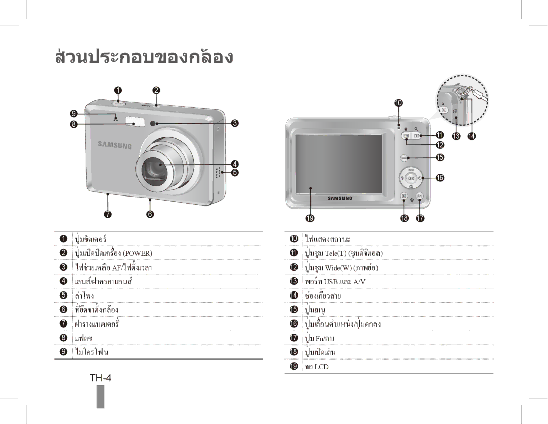 Samsung EC-ES60ZZBPPE2, EC-ES63ZZBPAE1, EC-ES60ZZBPPE1, EC-ES60ZZBPBE1, EC-ES60ZZBPAE1, EC-ES60ZZBPRIT วนประกอบของกลอง, TH-4 