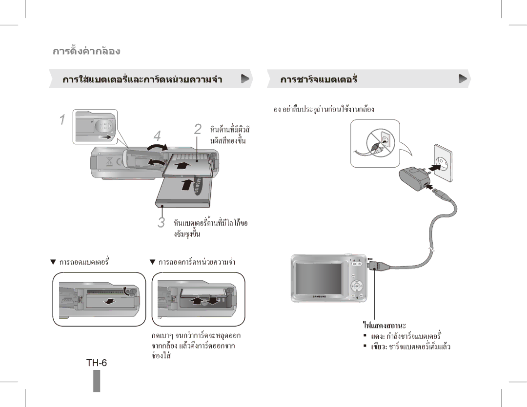 Samsung EC-ES63ZZBPAE1, EC-ES60ZZBPPE1, EC-ES60ZZBPBE1, EC-ES60ZZBPAE1, EC-ES60ZZBPRIT, EC-ES60ZZBPBIT มผัสสีทองขึ้ น, TH-6 