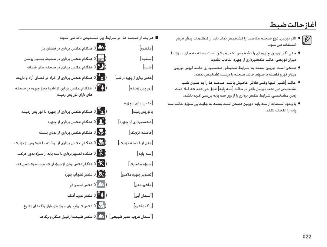 Samsung EC-ES65ZZBPRSA, EC-ES65ZZBPBE1, EC-ES65ZZDPSME, EC-ES65ZZDPBME, EC-ES65ZZBPRE1, EC-ES65ZZBPPE1 manual طبضتلاحزاغآ 