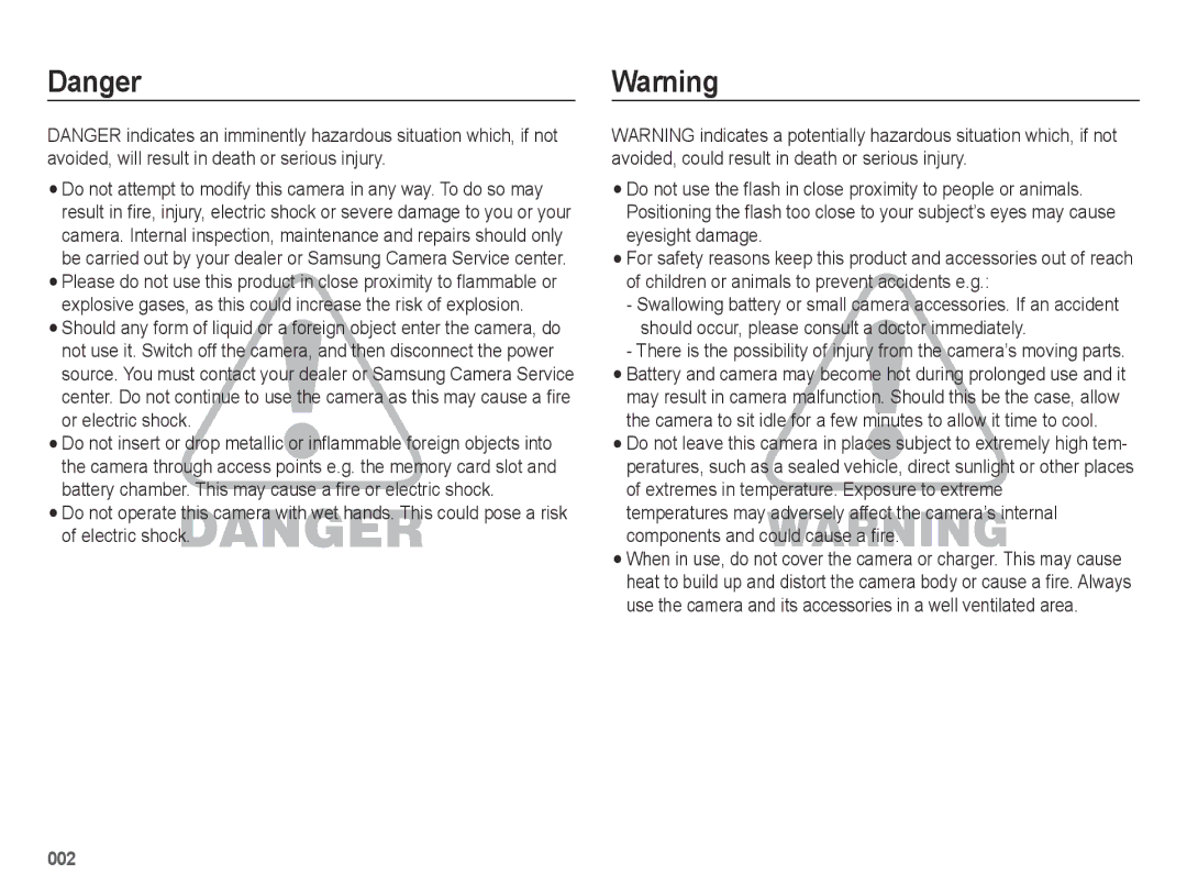 Samsung EC-ES65ZZBPBE1, EC-ES65ZZBPBGB, EC-ES67ZZBPBE1, EC-ES67ZZBPWE1, EC-ES65ZZBPSIT, EC-ES65ZZBPWIT, EC-ES65ZZBPPIT manual 002 