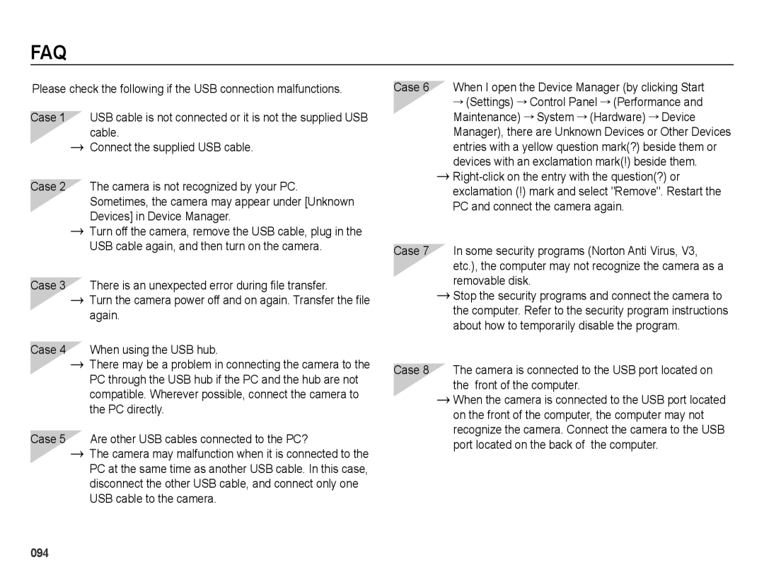 Samsung EC-ES65ZZBPBDZ, EC-ES65ZZBPBGB, EC-ES67ZZBPBE1, EC-ES67ZZBPWE1, EC-ES65ZZBPBE1, EC-ES65ZZBPSIT, EC-ES65ZZBPWIT manual Faq 