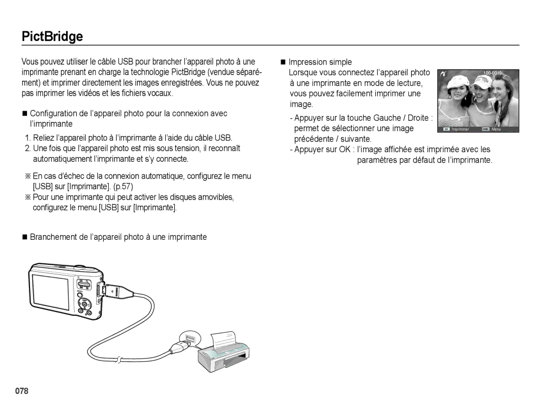 Samsung EC-ES65ZZBPBE1, EC-ES65ZZBPBGB, EC-ES67ZZBPBE1, EC-ES67ZZBPWE1 manual PictBridge 