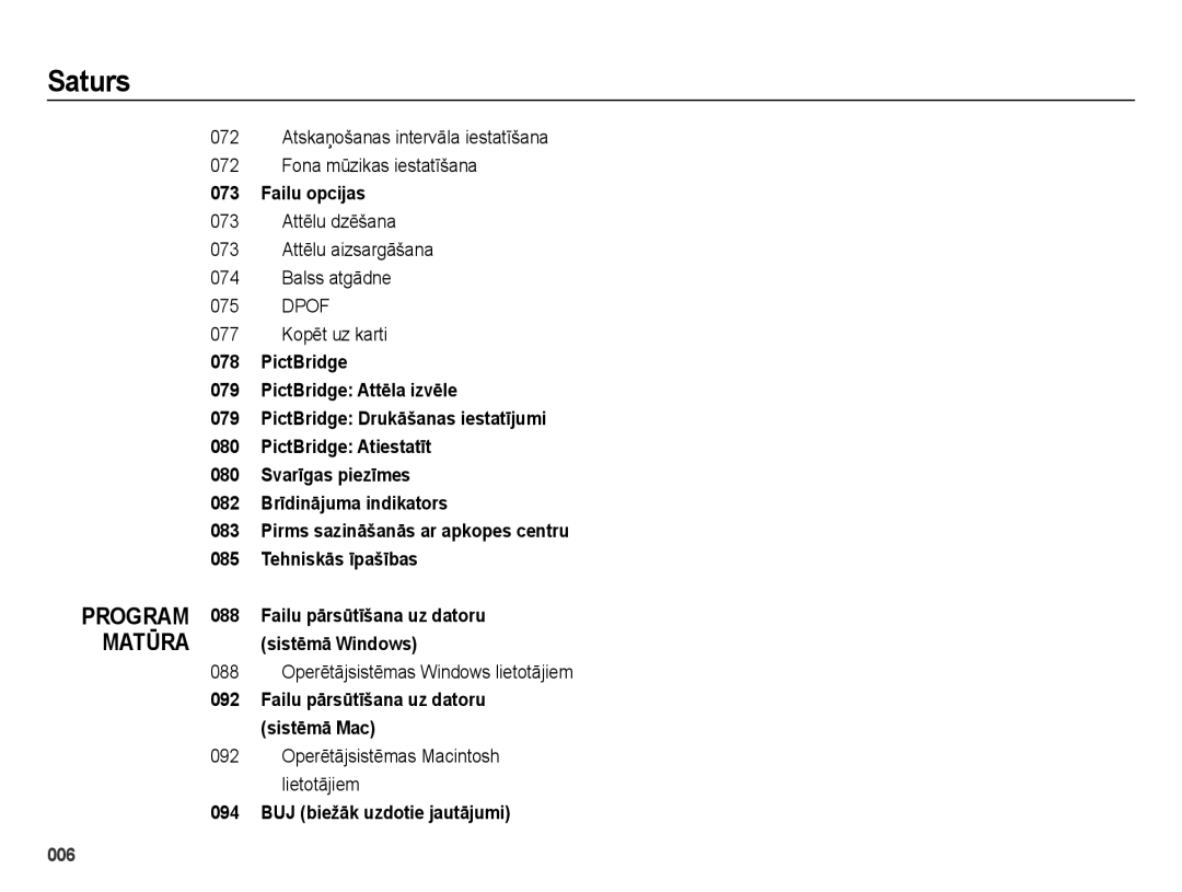 Samsung EC-ES65ZZBPSRU manual Failu opcijas, Failu pārsūtīšana uz datoru sistēmā Mac, BUJ biežāk uzdotie jautājumi 