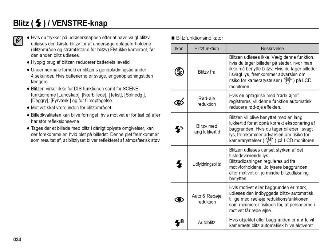 Samsung EC-ES65ZZBPBE2, EC-ES65ZZBPSE2, EC-ES65ZZBPPE2 manual Blitzfunktionsindikator 