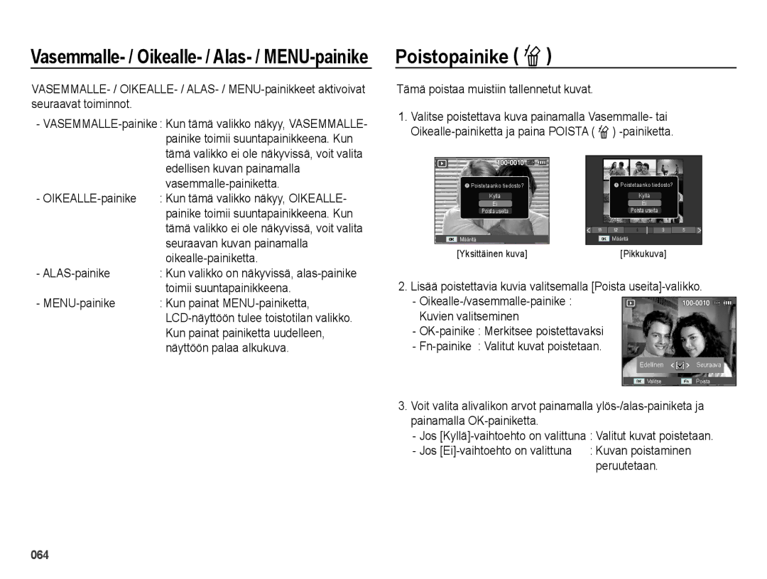 Samsung EC-ES65ZZBPBE2, EC-ES65ZZBPSE2, EC-ES65ZZBPPE2 manual Poistopainike Õ 