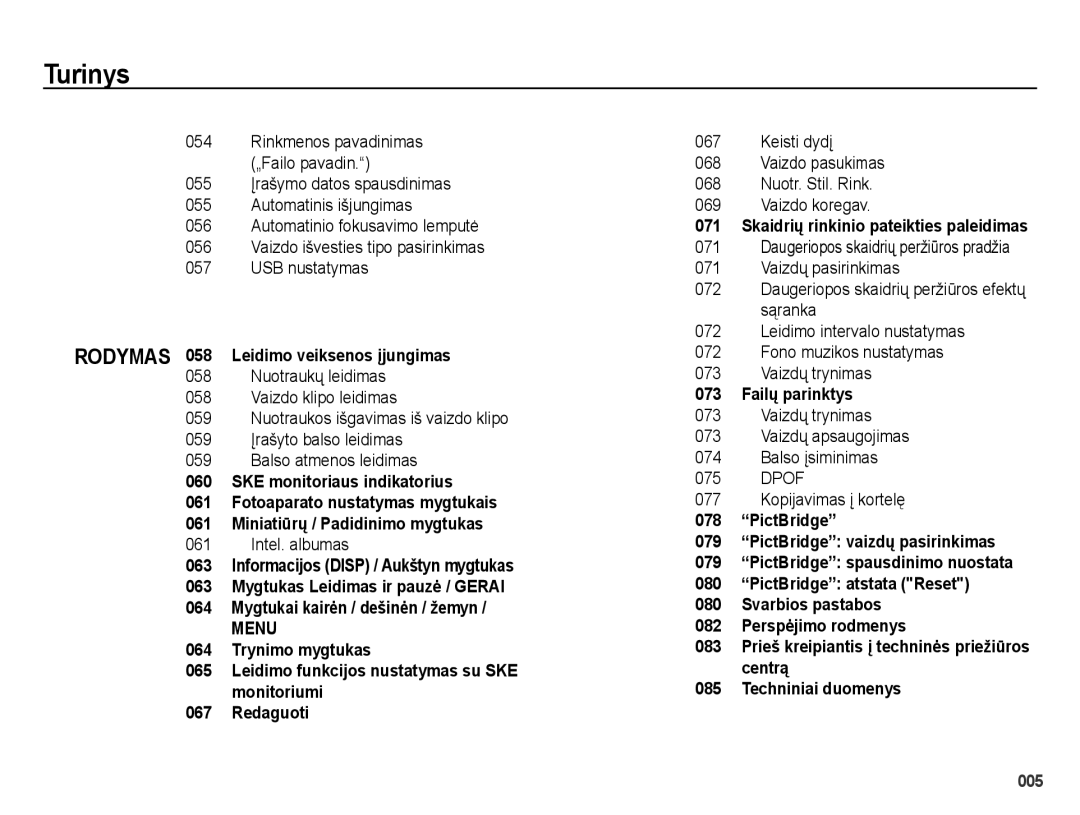 Samsung EC-ES65ZZBPBRU Rodymas 058 Leidimo veiksenos įjungimas, Intel. albumas, Skaidrių rinkinio pateikties paleidimas 