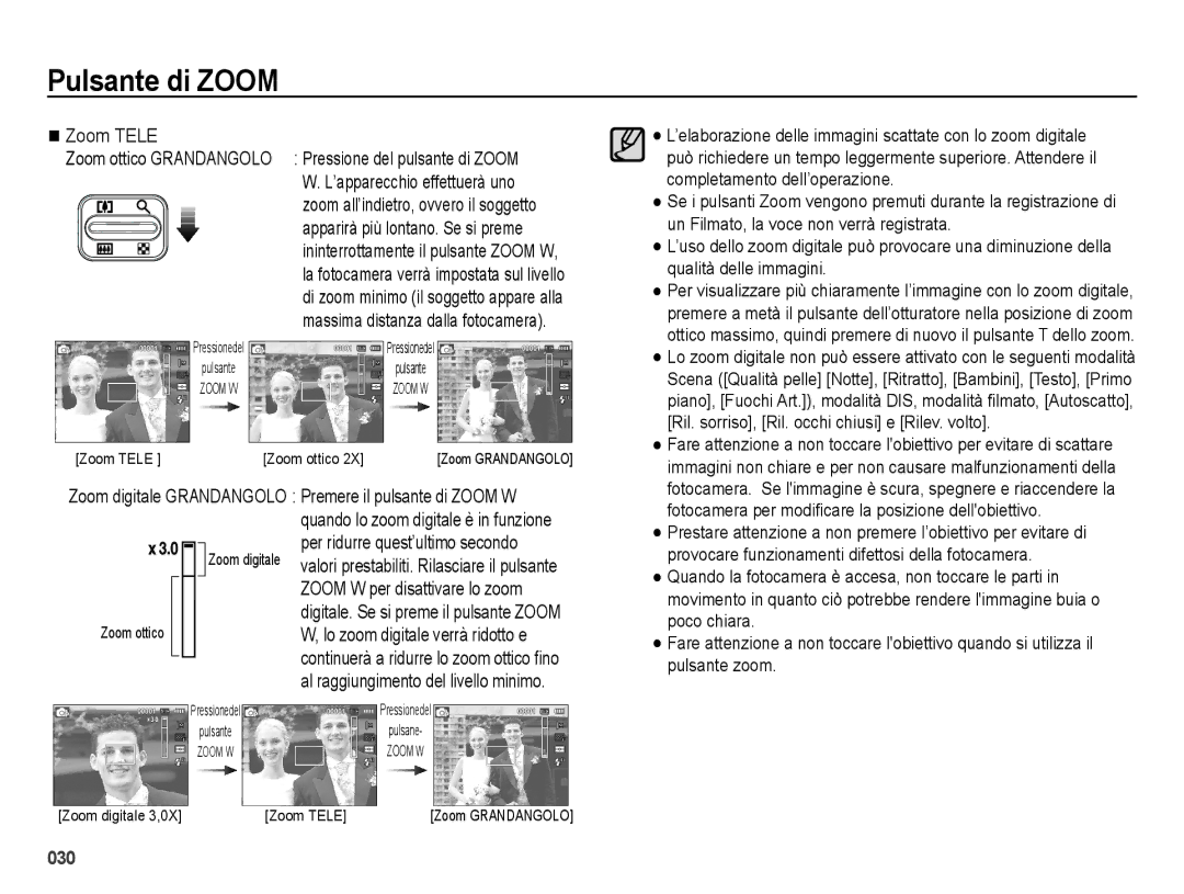 Samsung EC-ES65ZZDPSME, EC-ES65ZZBPSIT, EC-ES65ZZBPWIT, EC-ES65ZZBPPIT, EC-ES65ZZDPBME, EC-ES65ZZBPRIT, EC-ES65ZZBPBIT manual 030 