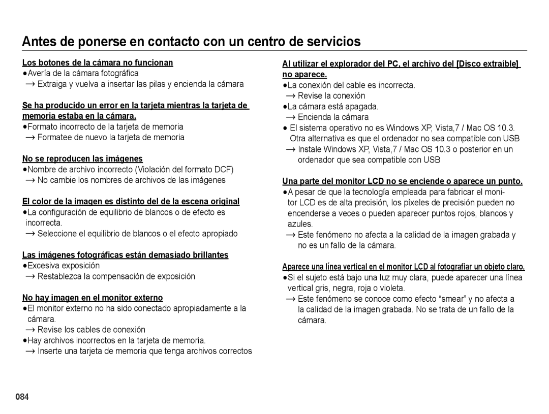 Samsung EC-ES70ZZBPPE1, EC-ES70ZZBPBE1, EC-ES71ZZBDBE1 Los botones de la cámara no funcionan, No se reproducen las imágenes 