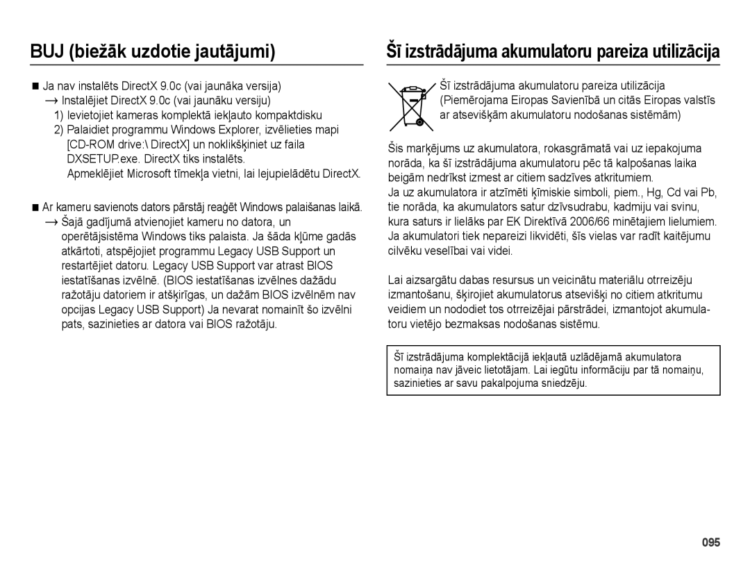 Samsung EC-ES70ZZBPBE2, EC-ES70ZZBPSRU, EC-ES70ZZBPBRU manual Šī izstrādājuma akumulatoru pareiza utilizācija 