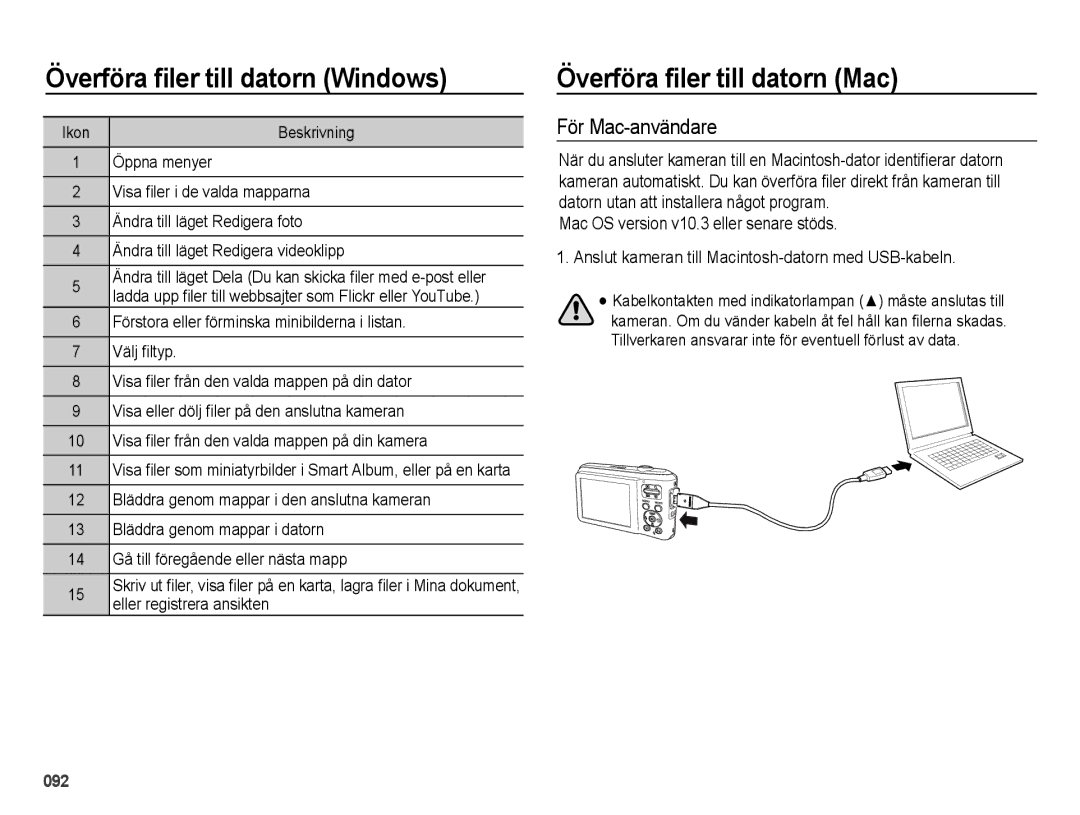 Samsung EC-ES70ZZBPSE2, EC-ES70ZZBPPE2, EC-ES70ZZBPRE2, EC-ES70ZZBPUE2 Överföra filer till datorn Mac, För Mac-användare 