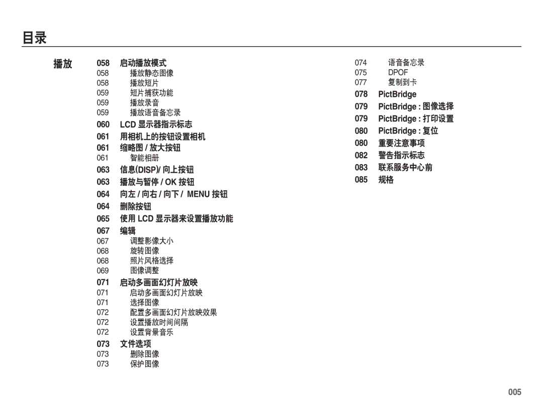 Samsung EC-ES70ZZBPRE3, EC-ES70ZZBPSIT, EC-ES70ZZBPPIT, EC-ES70ZZBPBIT, EC-ES70ZZBPBE3, EC-ES70ZZBPSE3, EC-ES70ZZBPUE3 manual 005 