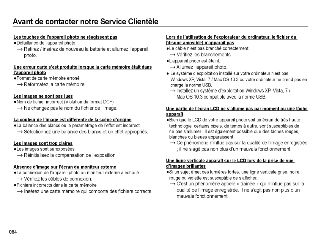 Samsung EC-ES71ZZBDRE1 Reformatez la carte mémoire, Ne changez pas le nom du fichier de l’image, Vérifiez les branchements 