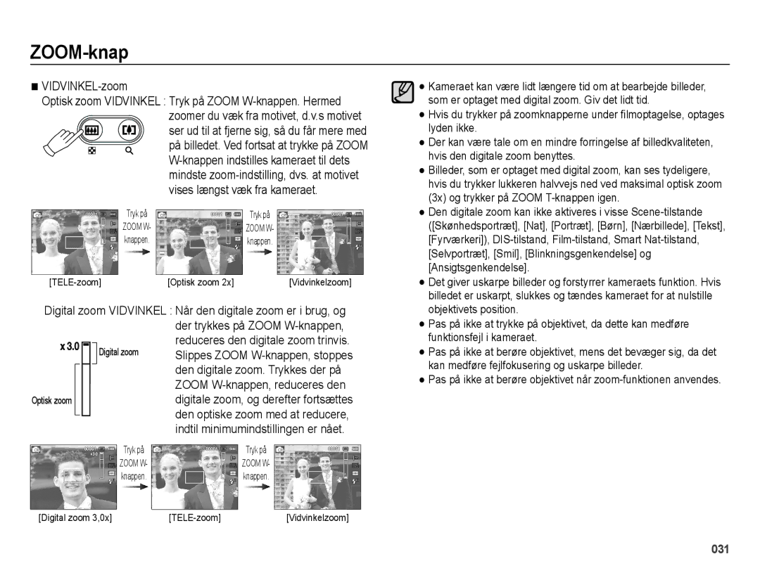 Samsung EC-ES73ZZBPBE2 manual ZOOM-knap 