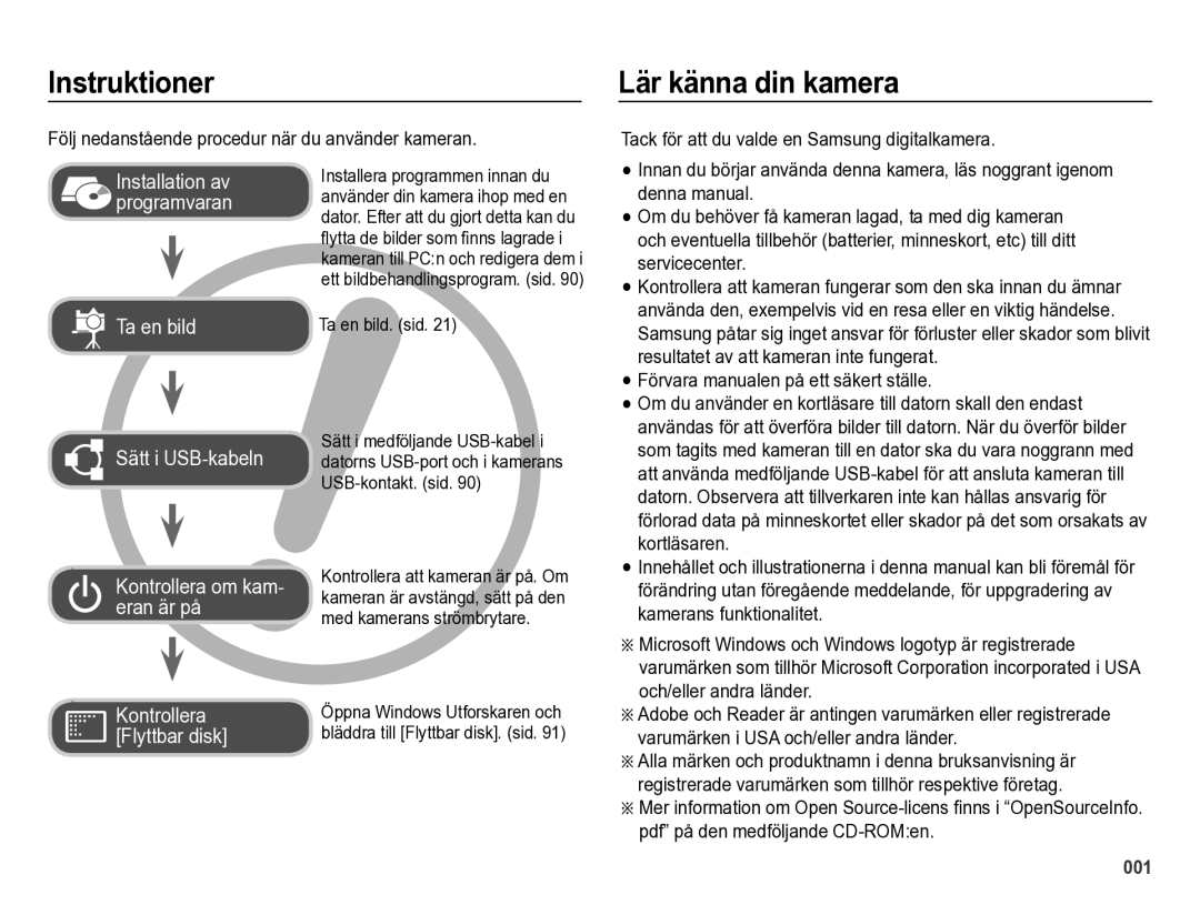 Samsung EC-ES73ZZBPBE2 manual Instruktioner Lär känna din kamera, Ta en bild. sid 