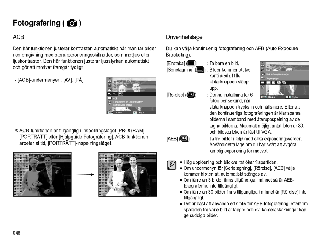 Samsung EC-ES73ZZBPBE2 manual Drivenhetsläge 