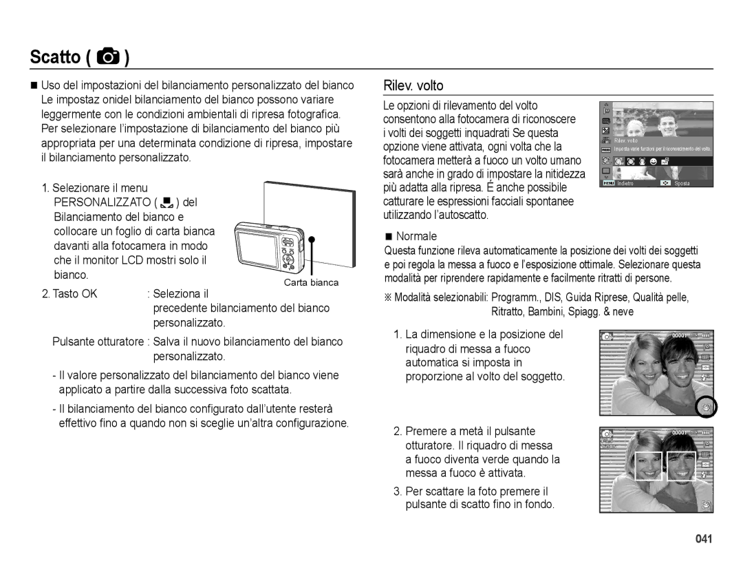 Samsung EC-ES75ZZBPBIT, EC-ES74ZZBDBE1, EC-ES75ZZBPOIT, EC-ES75ZZBPUIT, EC-ES75ZZBPSIT manual Rilev. volto 