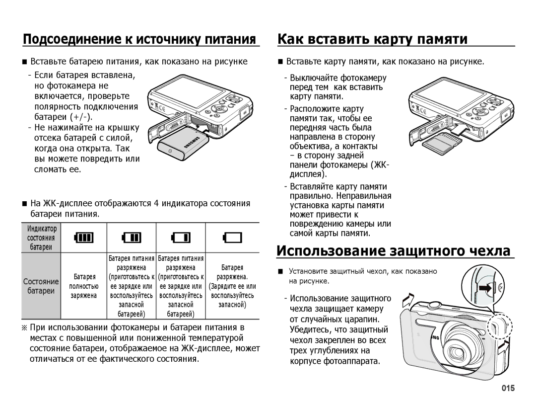 Samsung EC-ES78ZZBPBRU, EC-ES75ZZBPBE2, EC-ES75ZZBPBRU, EC-ES75ZZBPORU, EC-ES75ZZBPSRU manual Как вставить карту памяти 