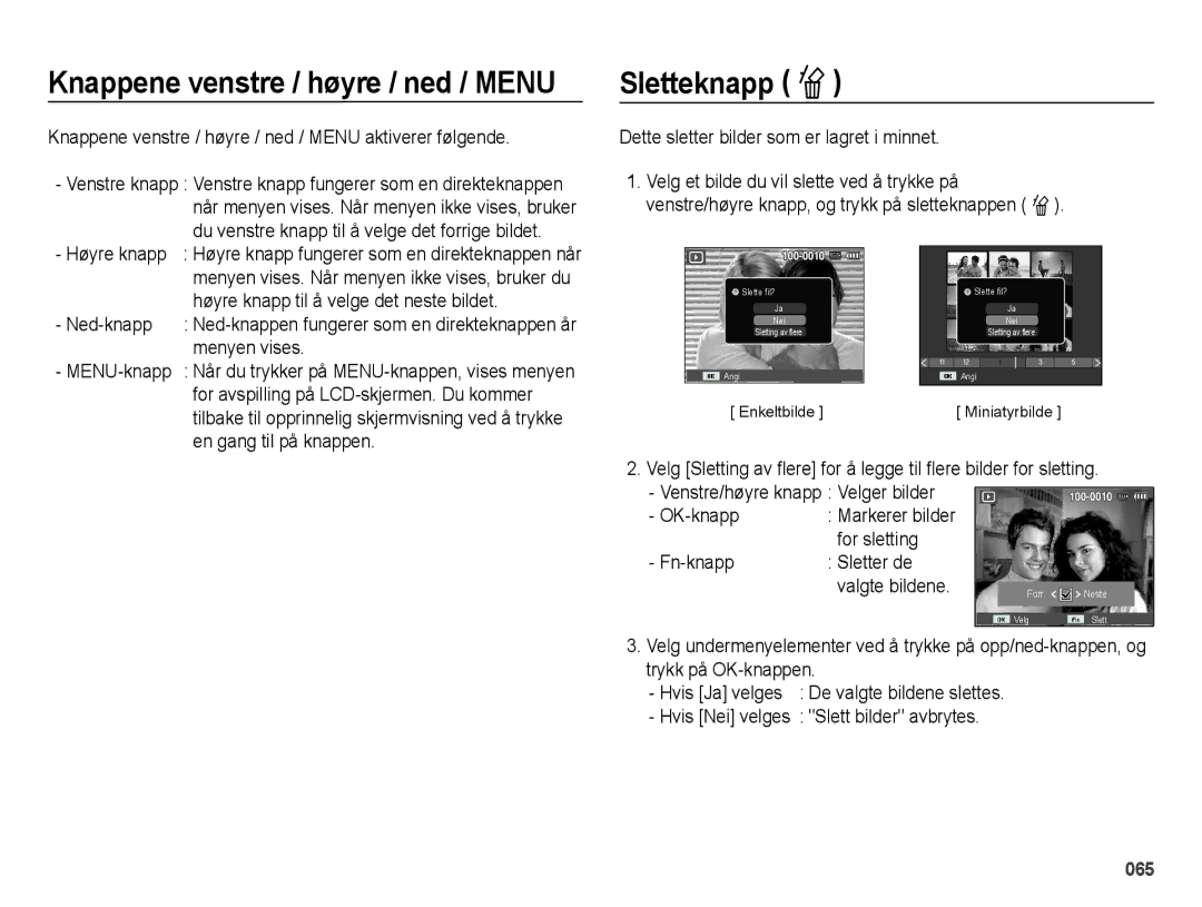 Samsung EC-ES75ZZBPBE2 manual Sletteknapp n 