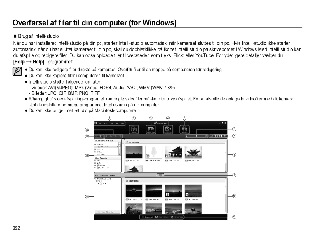 Samsung EC-ES75ZZBPBE2 manual Brug af Intelli-studio, Help 